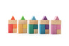 US stockist of Ocamora's set 25 colored wooden construction blocks. 