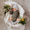 US stockist of Snuggle Hunny Kids grey merino wool bonnet and bootie set