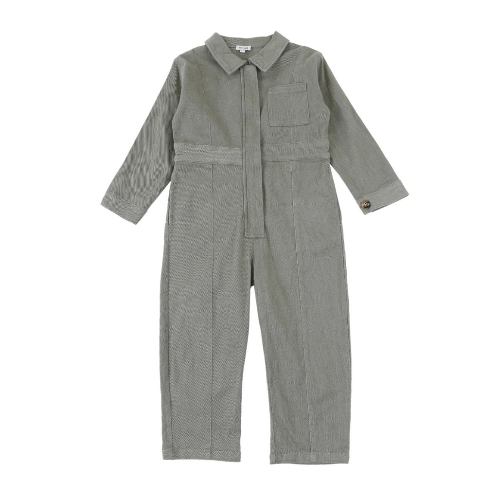 US stockist of Donsje's gender neutral Skivi Jumpsuit in Rough Sage.