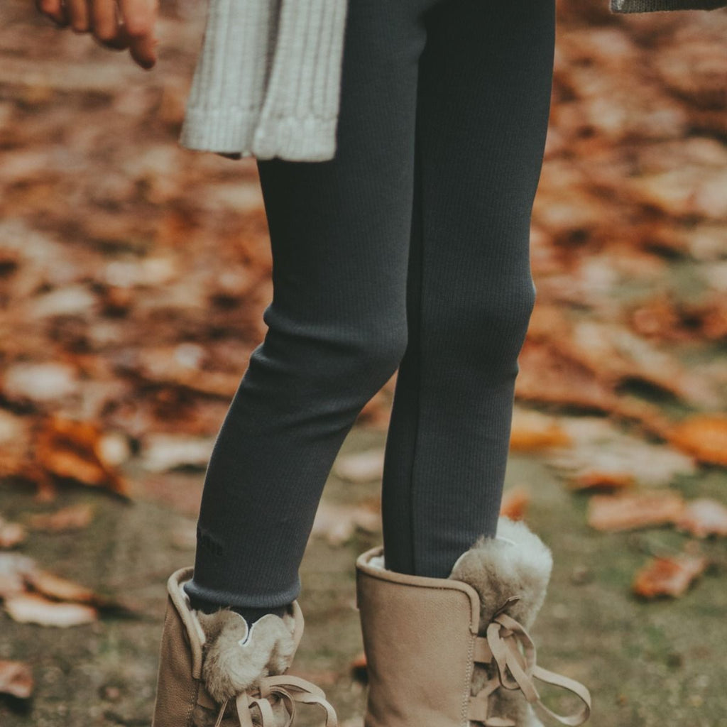 US stockist of Donsje's gender neutral Lusa Leggings is dark grey melange.