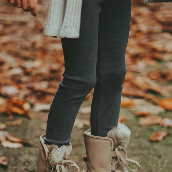 US stockist of Donsje's gender neutral Lusa Leggings is dark grey melange.