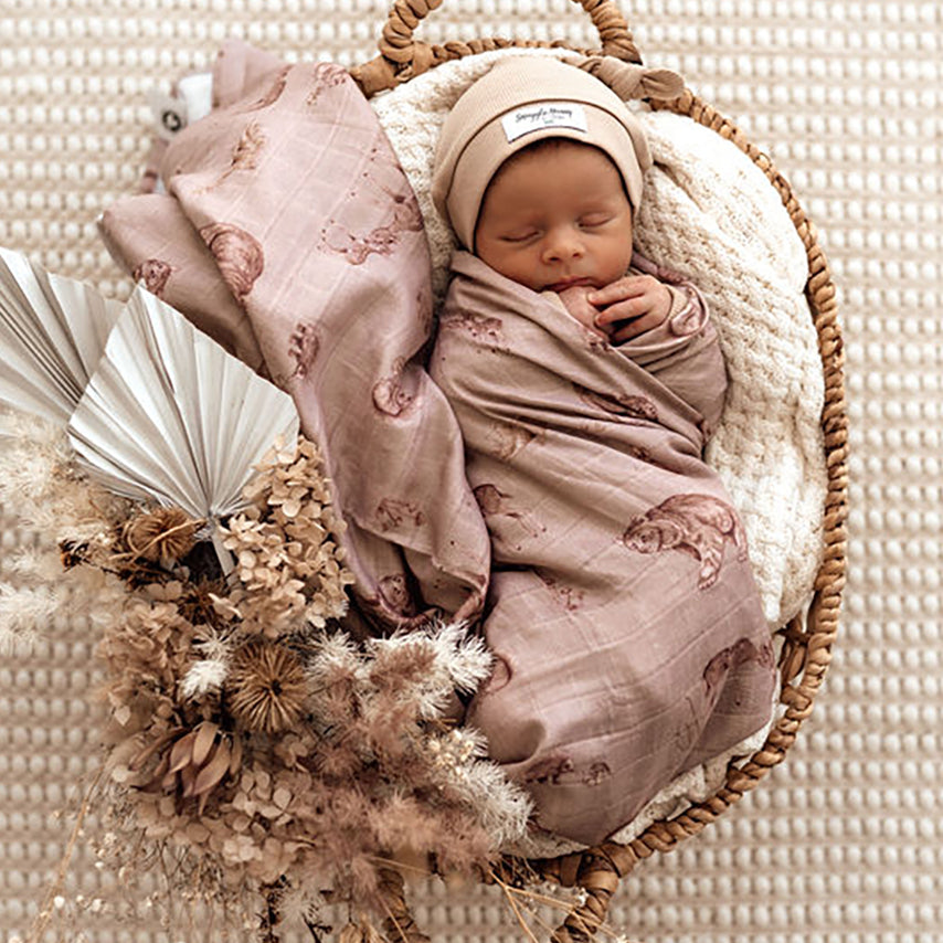 US stockist of Snuggle Hunny Kid's organic muslin wrap in Woodland.