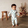 US stockist of Snuggle Hunny Kid's organic cotton jersey, eucalypt zip footed sleeper.