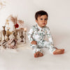 US stockist of Snuggle Hunny Kid's organic cotton jersey, eucalypt zip footed sleeper.