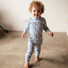 US stockist of Snuggle Hunny Kid's organic cotton jersey, nightshade zip footed sleeper.