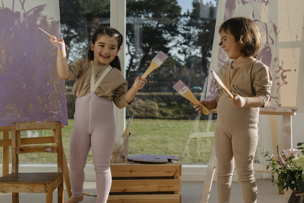 US stockist of Silly Silas' Cotton Footless tights in Creamy Lavender.