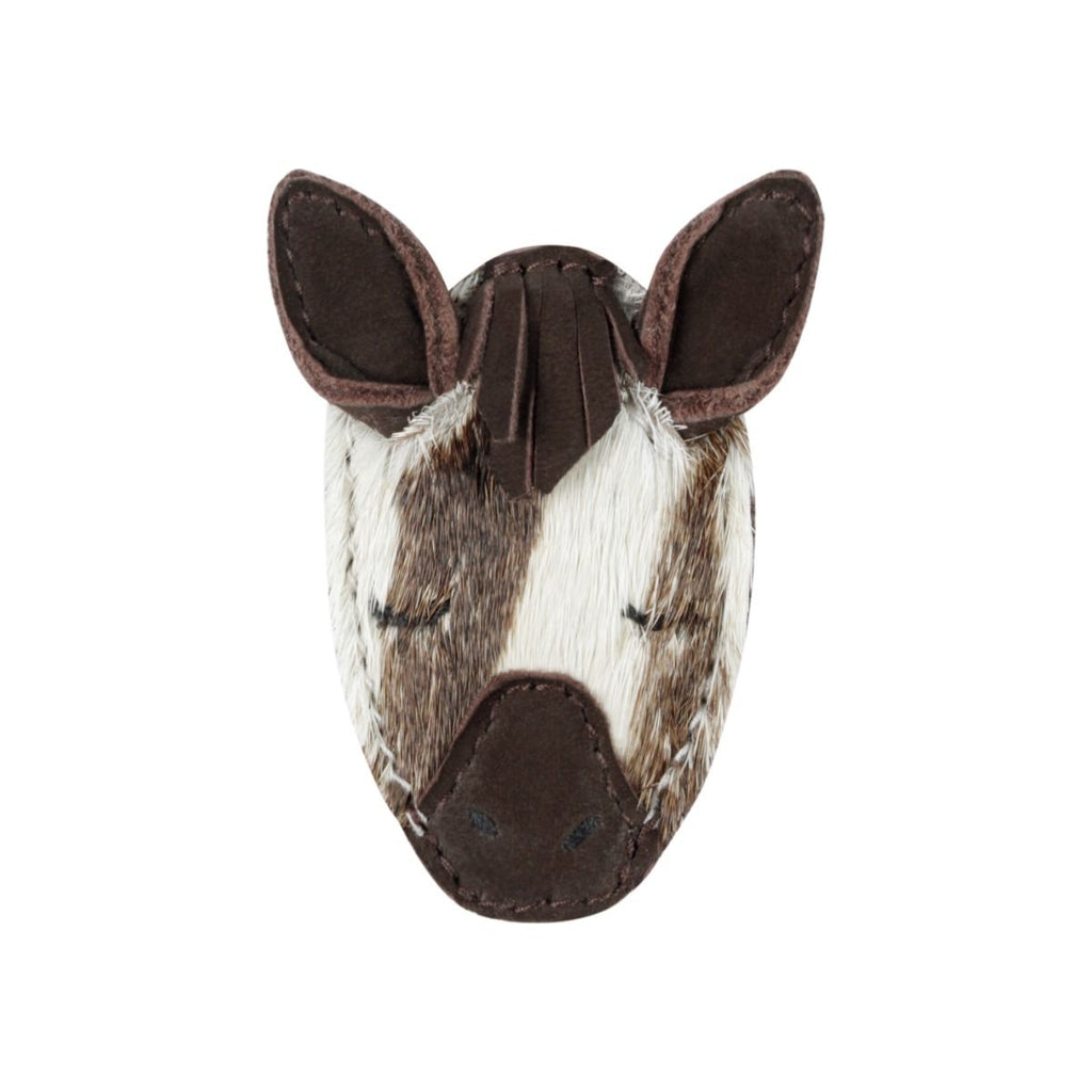 US stockist of Donsje's handmade leather Zebra Josy hair clip.