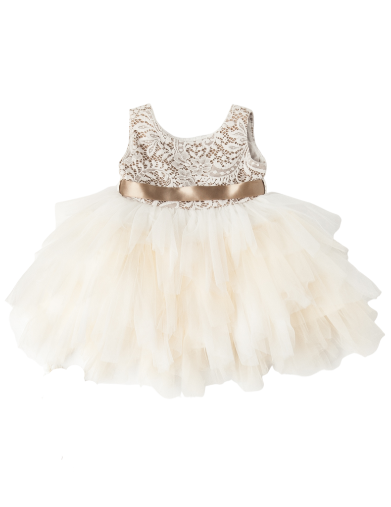 US stockist of Karibou Kid's Special Occasion, Portia Soiree Gown in Champagne.