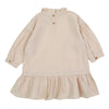 US stockist of Donsje's three quarter sleeve, Kyara Dress in Powder.  Made from a linen blend.