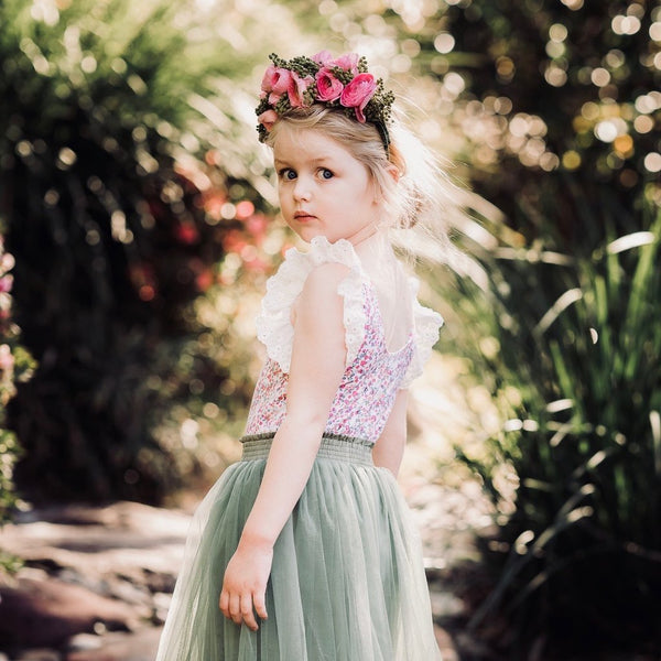US Stockist of Aubrie Dixie Flutter Bodysuit in Forget Me Knot Knit
