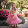 US stockist of Aubrie Romantic Ruffle Tulle Tutu Skirt in Vintage Rose