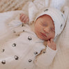 US stockist of Buck & Baa's gender neutral, organic cotton Acorn zip romper.