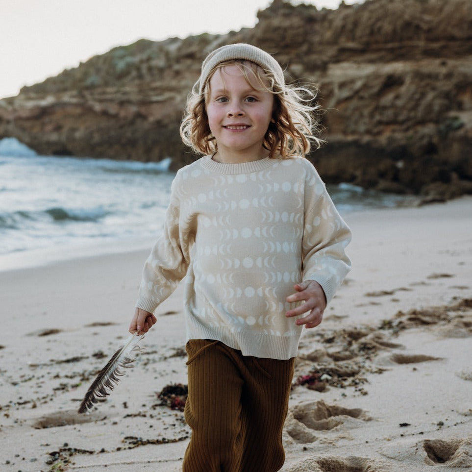 US stockist of Grown Clothing's organic cotton, Lunar Sweater in Natural.