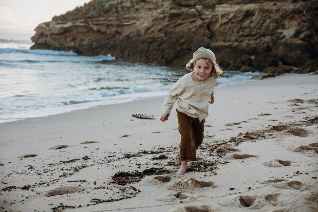 US stockist of Grown Clothing's organic cotton, Lunar Sweater in Natural.