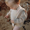 US stockist of Grown Clothing's gender neutral, chunky knit rib hoodie cardigan in Ecru.