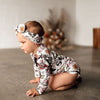 US stockist of Snuggle Hunny Kid's organic long sleeve ruffle bodysuit in Australiana.