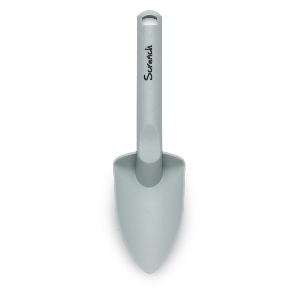 US stockist of Scrunch's spade in duck egg blue.  Made from recyclable polypropylene with a rubber handle.