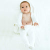 Stockist of Bonsie's rayon blend milk footie.  Top section has velcro wrap body which can be undone for skin to skin contact.  Elastic waist that can be pulled down for easy diaper changes. 