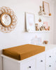 US stockist of Snuggle Hunny Kid's Bronze stretch cotton jersey bassinet sheet. Can also be used as a change mat cover.
