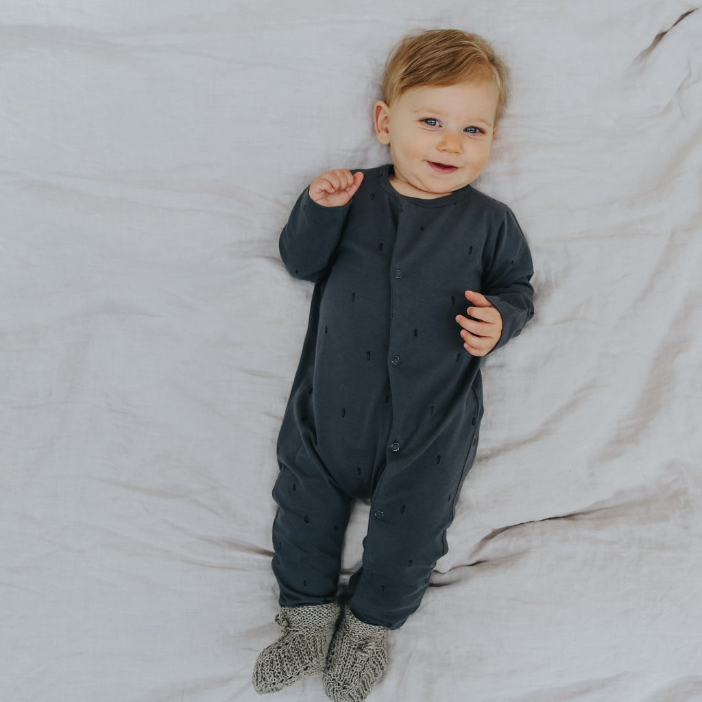 US stockist of Buck & Baa organic cotton smoke full romper