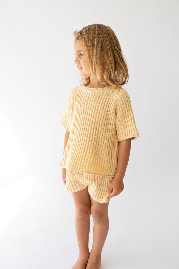 US stockist of Illoura the Label's essential ribbed knit tee in Butter