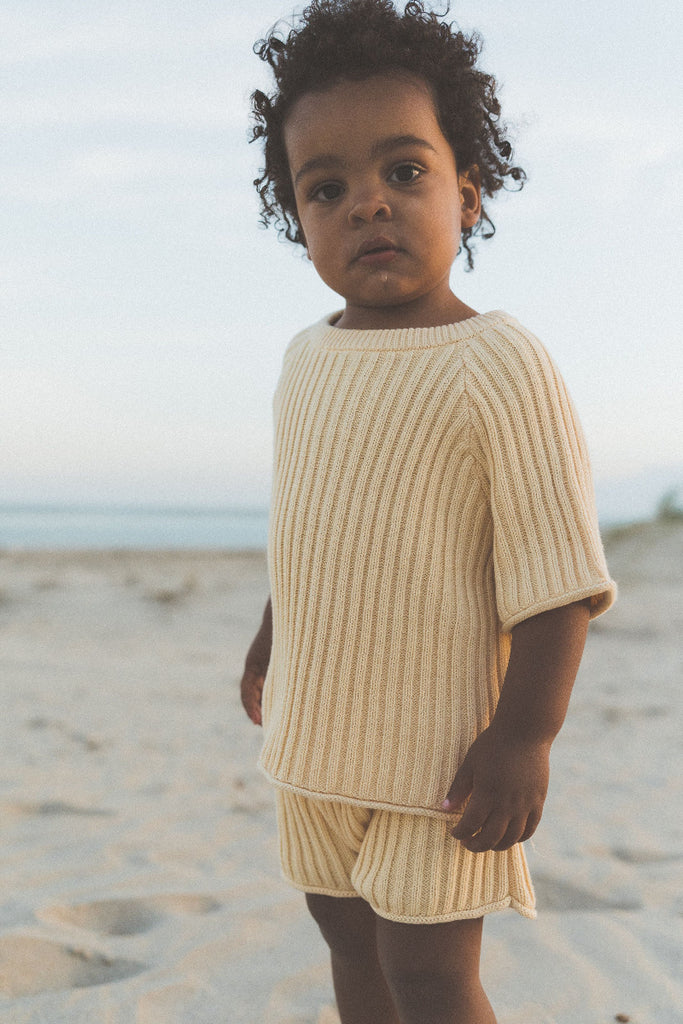 US stockist of Illoura the Label's essential ribbed knit tee in Butter