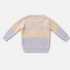 US stockist of Miann & Co's Tri-Tone chunky knit sweater in Lavender Stripe