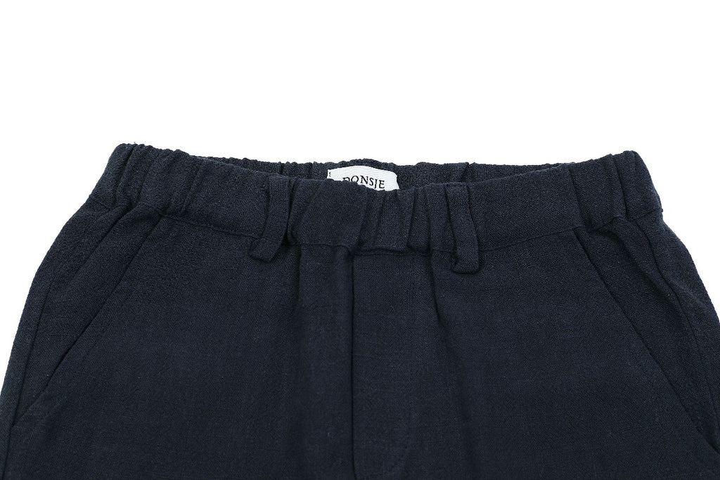 US stockist of Donsje's linen blend, Dado trousers in Faded Marine.