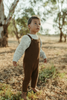 US stockist of Grown's gender neutral, Organic Knit Overalls in Espresso