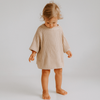 US stockist of Illoura the Label's short sleeve, cotton rib essential knit tee in Biscuit.