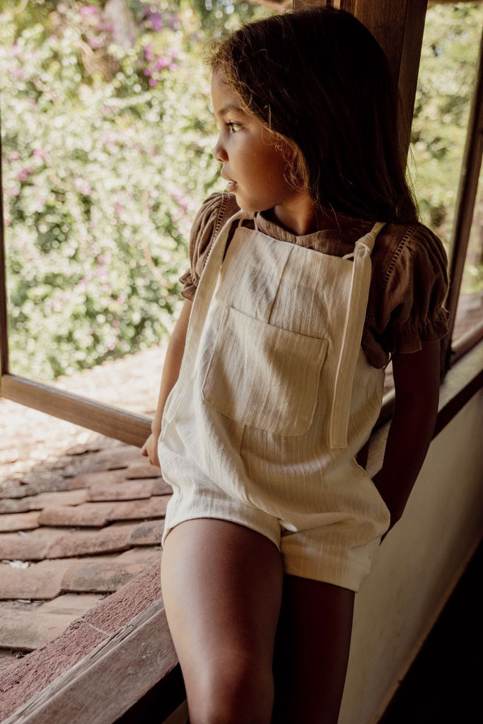 US stockist of Illoura the Label's Short Marlow Overalls - White