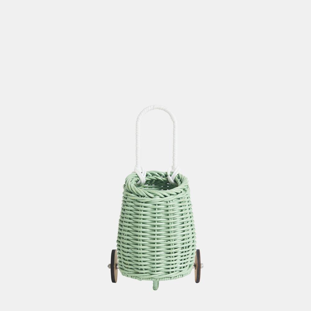 US stockist of Olli Ella hand woven mint rattan doll luggy