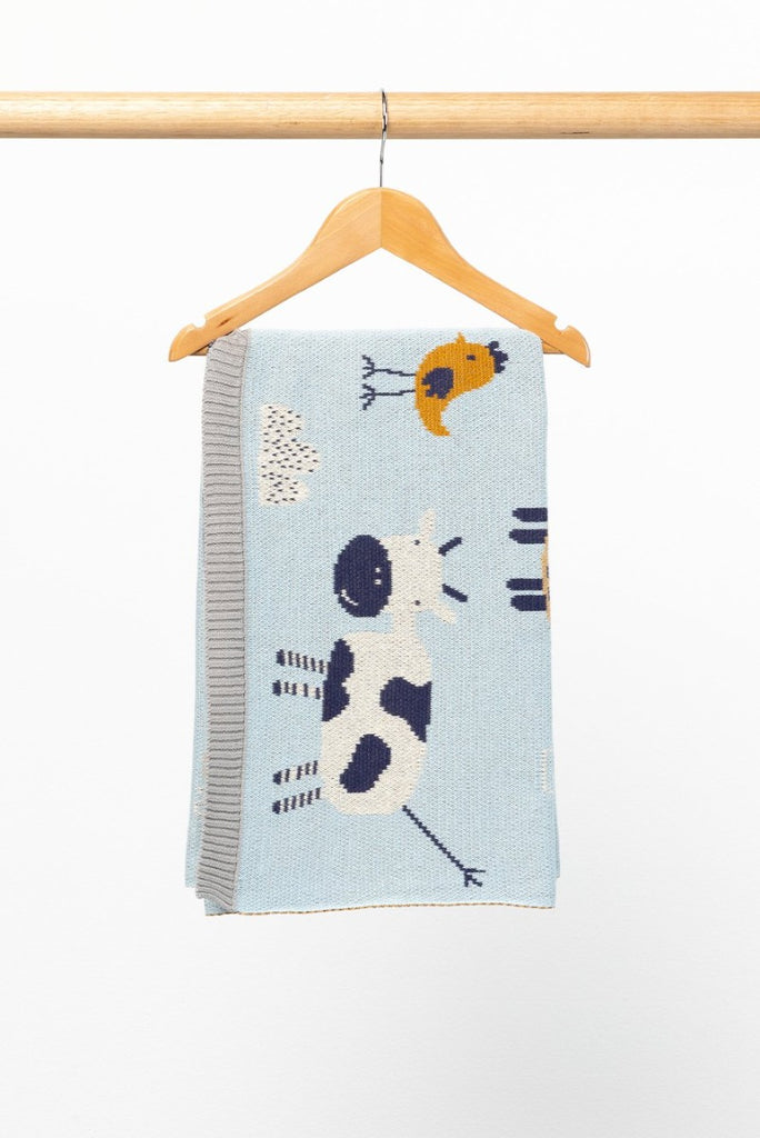 US stockist of Indus Design's "Farmyard" blanket.