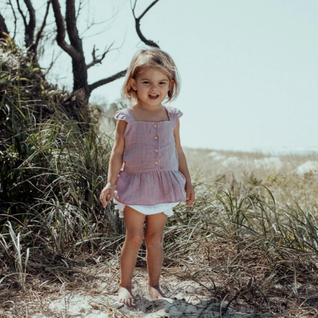 US stockist of Fable & Ford's Linen Lilac Smoke Sienna Top 