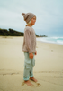 US stockist of Miann & Co's knit cargo pants in Whisper Green