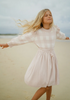 US stockist of Miann & Co's Texture Rib Knit Skirt in Ballet Pink