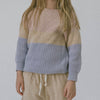 US stockist of Miann & Co's Tri-Tone chunky knit sweater in Lavender Stripe