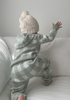 US stockist of Miann & Co's Knit Baby Jogger Pants in Whisper Green Gingham