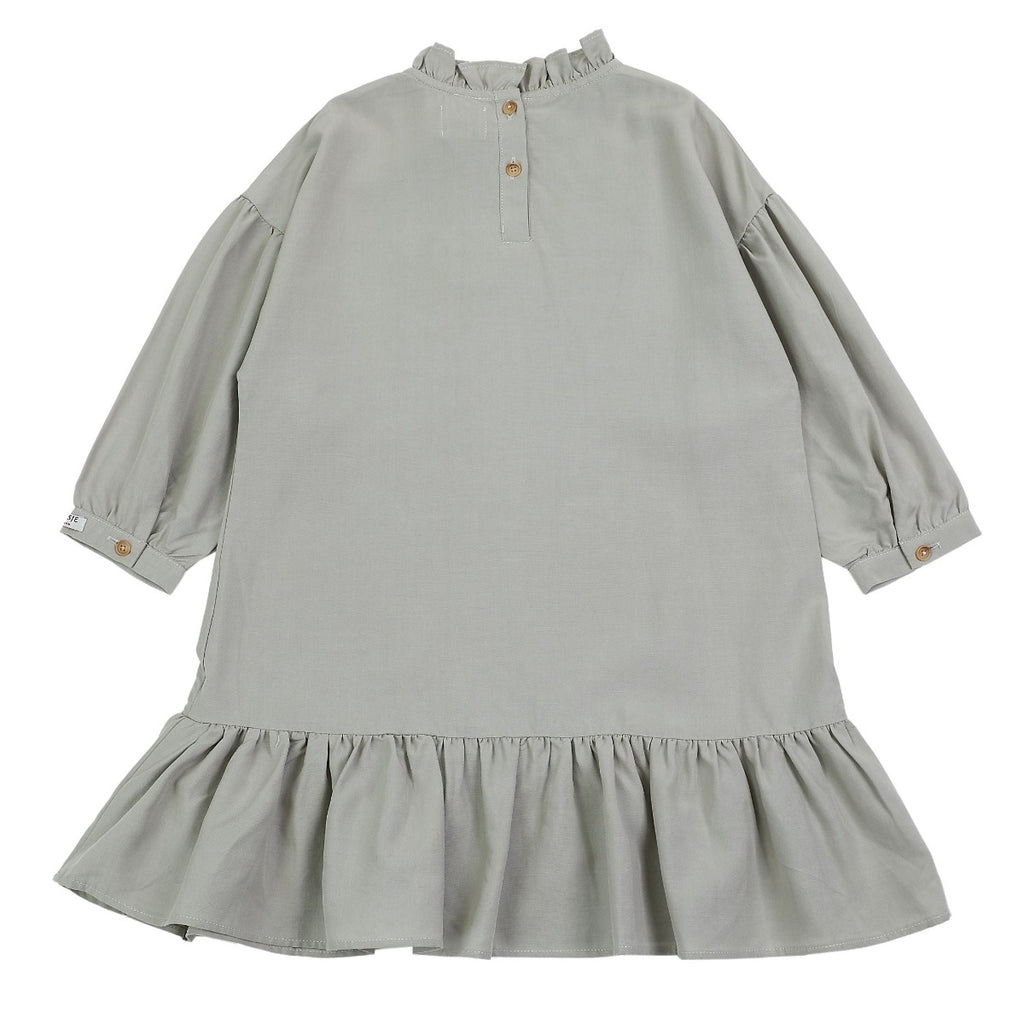US stockist of Donsje's three quarter sleeve, Kyara Dress in Faded Jade.  Made from a linen blend.