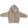 US stockist of Grown Clothing's gender neutral, chunky knit rib hoodie cardigan in Ecru.