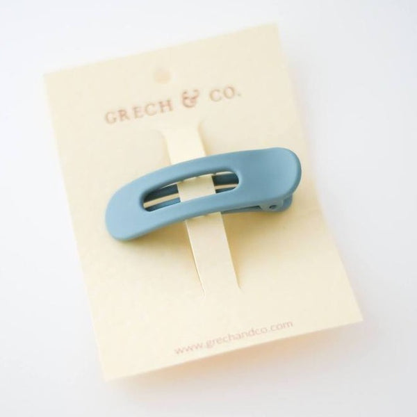 US stockist of Grech & Co matte Light Blue Single Grip Hair Clip