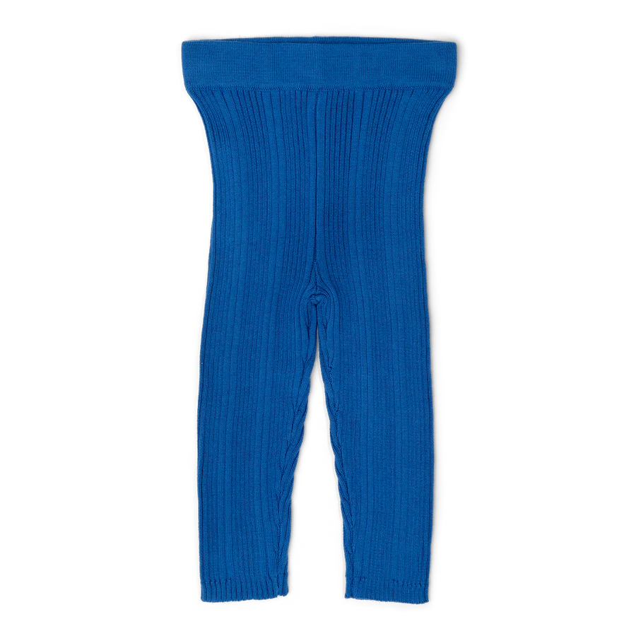 US stockist of Grown's organic ribbed leggings in Cobalt