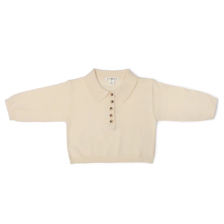 US stockist of Grown's organic long sleeve tee in Milk
