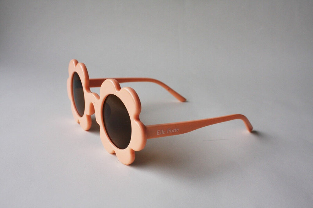 US stockist of Elle Porte's Daisy sunglasses in Orange Fizz with dark lenses.