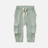 US stockist of Miann & Co's knit cargo pants in Whisper Green