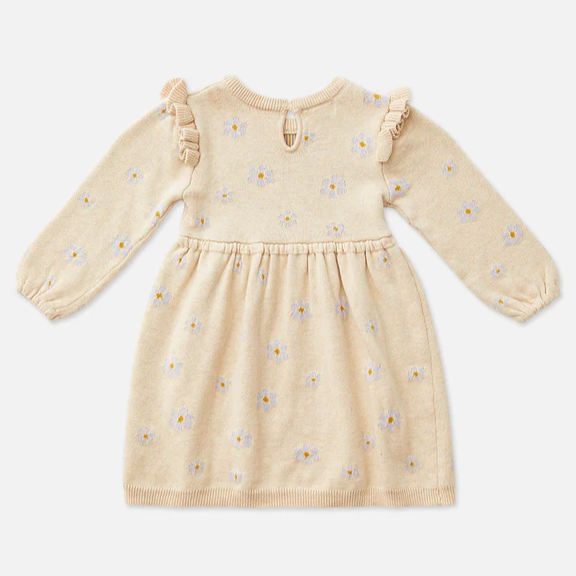 US stockist of Miann & Co's Frill Knit Dress in Lavender Bouquet