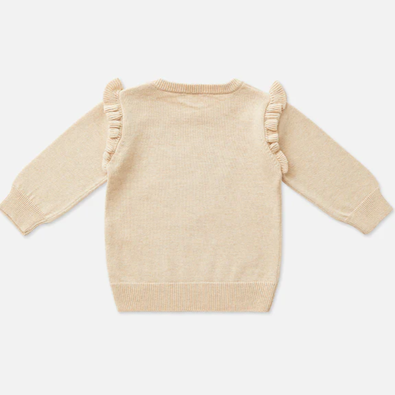 US stockist of Miann & Co's frill knit sweater in Lavender Daisy