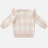 US stockist of Miann & Co's Frill Knit Baby Sweater in Ballet Pink Gingham