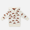 US stockist of Miann & Co's knit hooded baby sweater in Rainbow