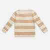 US stockist of Miann & Co's texture rib l/slv tee in Caramel Stripe
